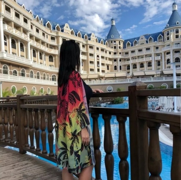 Colorful Summer Beach Neon Cover up - Picture 2 of 8